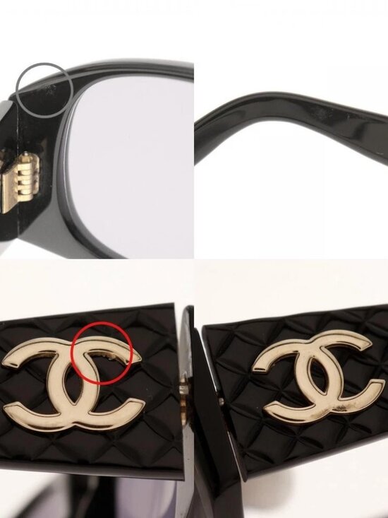 CHANEL COCO Mark sunglasses 94305 Matelasse black plastic Women main image 5